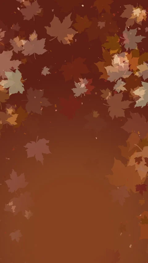 Brown background with copy space and frame of falling maple leaves. Looped Stock Footage 289223693