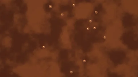 Brown background with floating glowing bubbles in motion Vídeo Stock 338033103