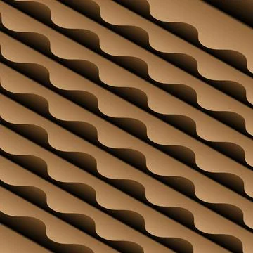 Brown background illustration with a 3D wavy pattern. Stock Illustration