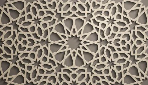 Brown background . Islamic ornament vector , persian motiff . 3d ramadan islamic 스톡 일러스트