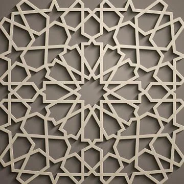 Brown background . Islamic ornament vector , persian motiff . 3d ramadan islamic Stock Illustration