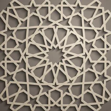 Brown background . Islamic ornament vector , persian motiff . 3d ramadan islamic Stock Illustration