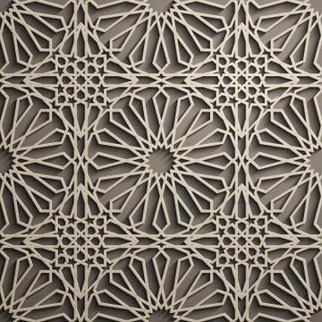 Brown background . Islamic ornament vector , persian motiff . 3d ramadan islamic Stock Illustration