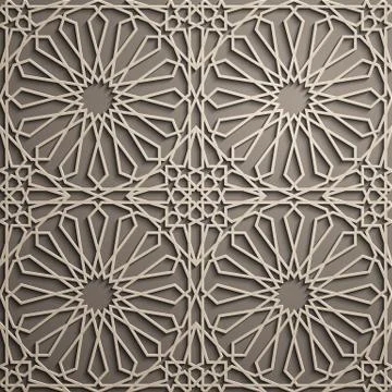 Brown background . Islamic ornament vector , persian motiff . 3d ramadan islamic Stock Illustration