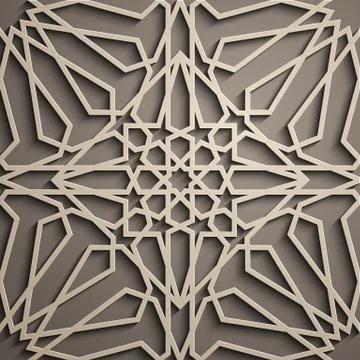 Brown background . Islamic ornament vector , persian motiff . 3d ramadan islamic 스톡 일러스트