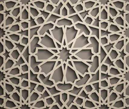 Brown background . Islamic ornament vector , persian motiff . 3d ramadan islamic Illustrazione stock