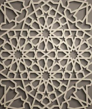 Brown background . Islamic ornament vector , persian motiff . 3d ramadan islamic Stock Illustration