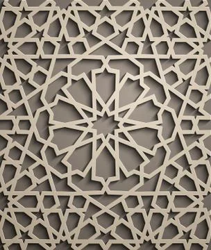 Brown background . Islamic ornament vector , persian motiff . 3d ramadan islamic Stock Illustration