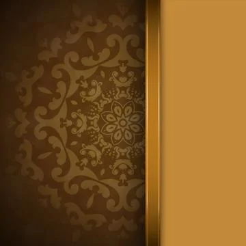 Brown background with ornament Stock Illustration