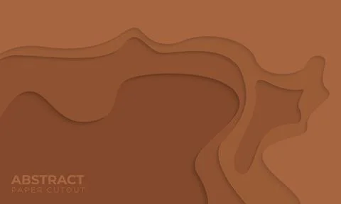 Brown background with paper cut concept Stock Illustration