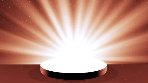 On a brown background is a podium with steps, rays of light in the background Stock Footage 266304851