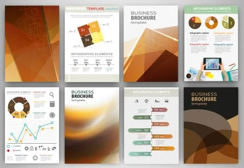 Brown backgrounds and abstract concept infographics Stock Illustration