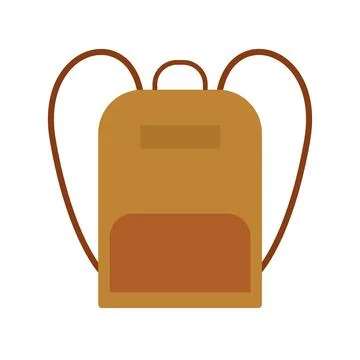 A brown backpack icon in vector 스톡 일러스트