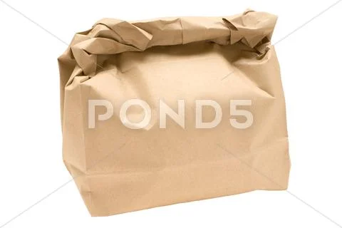 Brown Bag Isolated on a White Background Stock Photos