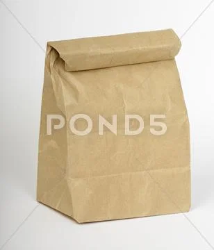 Brown bag paper bac lunch sack Stock Photos