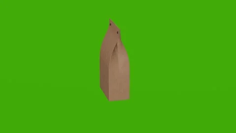 Brown Bag Rotating on Green Screen Stock Footage 279077190