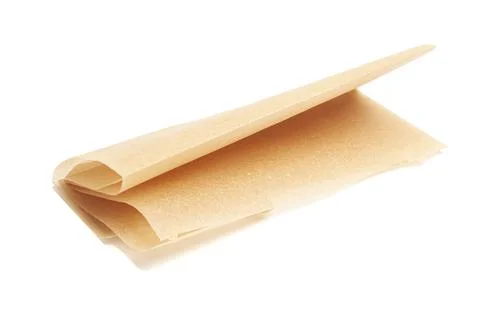 Brown baking paper sheets isolated on white background, Stock Photos