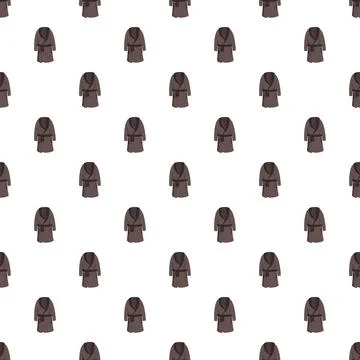Brown bathrobe pattern repeating on a white background Illustrazione stock