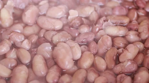 Brown beans boiled in water Stock Footage 151357792