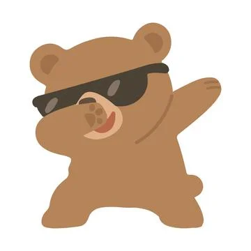 Brown bear doing dabbing animal Ilustración de archivo