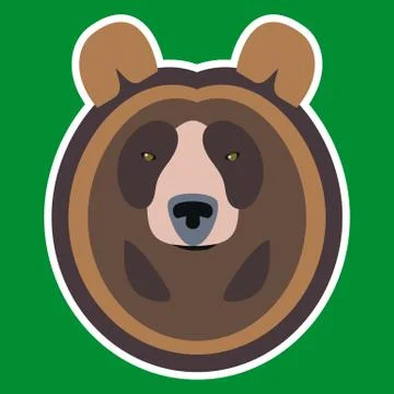 Brown Bear Head Stock Illustration