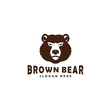 Brown Bear head mascot logo vector designs Stock Illustration