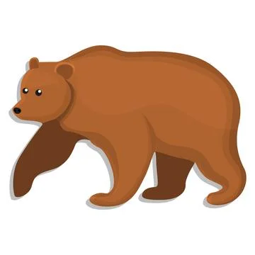 Brown bear icon, cartoon style Stock Illustration