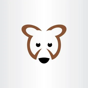 Brown bear icon logo vector symbol Illustrazione stock