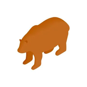Brown bear isometric 3d icon Stock Illustration