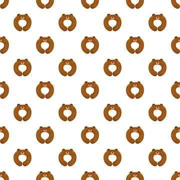 Brown bear neck pillows forming seamless travel pattern Stock Illustration