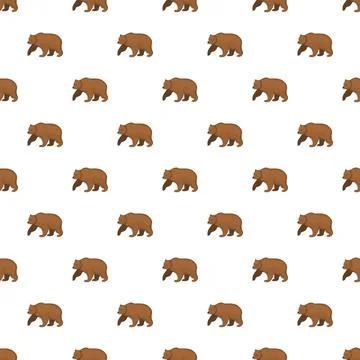 Brown bear pattern seamless Stock Illustration