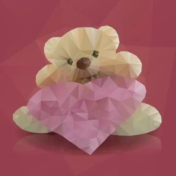 Brown Bear in Triangular Style Illustrazione stock