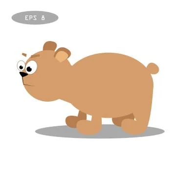 Brown bear. Vector illustration, isolate on white background Stock Illustration