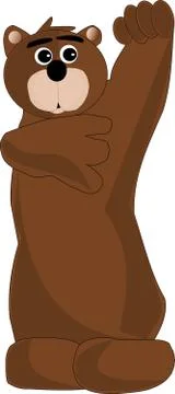 Brown bear waving Stock Illustration