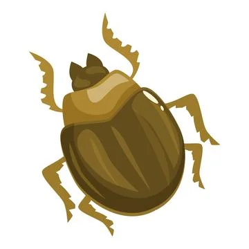 Brown beetle crawling with spread legs and antennae Stock Illustration
