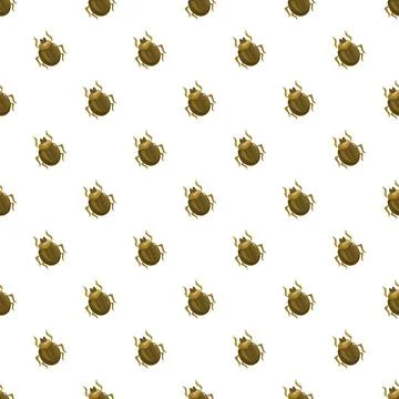 Brown beetle insect seamless repeating pattern background Illustration