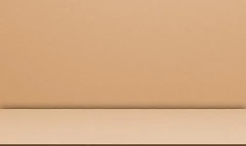 Brown Beige Background Wall Studio Room Solid Kitchen Podium Floor Stock Photos