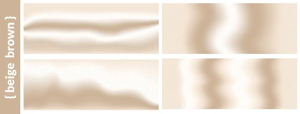Brown beige wave gradient set with light wavy gradation in plain cream backdrop. Illustrazione stock
