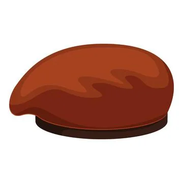 Brown beret resting on white background representing military or artistic style Illustration
