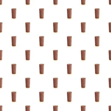 Brown beverage glasses creating seamless repeat pattern Stock Illustration
