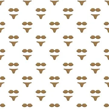 Brown bikini swimsuit elements creating seamless pattern Illustrazione stock