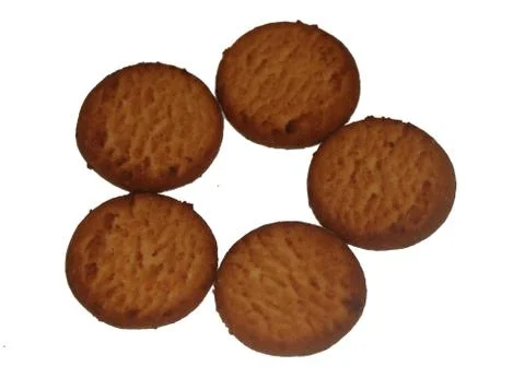 Brown biscuit with white background Stock Photos