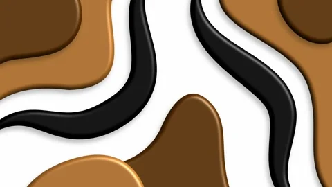 Brown black and white flowing liquid stripes wavy abstract background Stock Footage 330436895