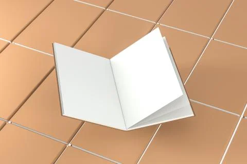 The brown blank opening notebook background, 3d rendering. Stock Illustration