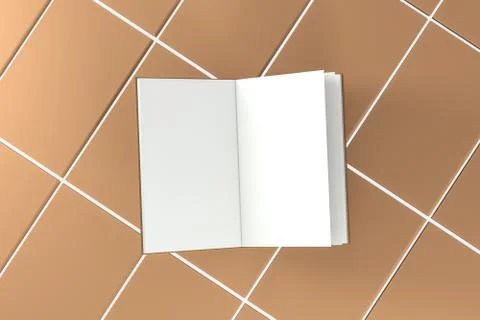 The brown blank opening notebook background, 3d rendering. Stock Illustration