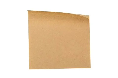 Brown blank paper for sticky notes on a white background Stock Photos