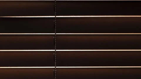 Brown Blinds On The Window Stock Footage 135949243
