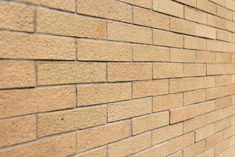 Brown blocks wall Shot from side. Stock Photos