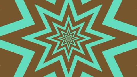 Brown blue star geometric background spiral pattern flat abstract  loop Stock Footage 297430074