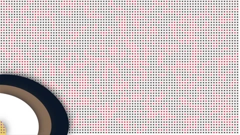 Brown, blue, yellow shapes, red, purple dots, white background. Stock Footage 286369916
